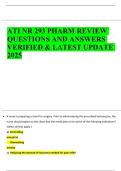NR 293 Pharmacology &ndash; ATI Review &lpar;2025&rpar; &ndash; Comprehensive exam questions with answers and rationales