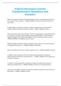 Virginia Insurance License Comprehensive Questions and Answers