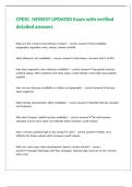 CPESC NEWEST UPDATED Exam with verified detailed answers
