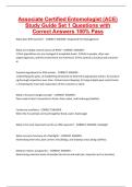 Associate Certified Entomologist &lpar;ACE&rpar; Study Guide Set 1 Questions with Correct Answers 100&percnt; Pass