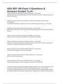 ASU BIO 100 Exam 3 Questions &  Answers Graded To A&plus;