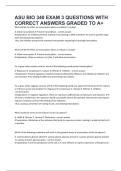 ASU BIO 340 EXAM 3 QUESTIONS WITH  CORRECT ANSWERS GRADED TO A&plus;