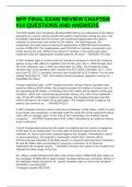 NFP FINAL EXAM REVIEW CHAPTER &num;14 QUESTIONS AND ANSWERS 
