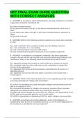 NFP FINAL EXAM GUIDE QUESTION WITH CORRECT ANSWERS