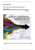 Test Bank for Educational Research&colon; Fundamental Principles and Methods 8th Edition by James McMillan &vert;ISBN&colon; 9780136799382&vert; Guide A&plus;