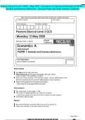 Pearson Edexcel Level 3 GCE - May 2025 - Economics A &lpar;Advanced Subsidiary PAPER 1&colon;Markets and Business Behaviour - Question Paper and Mark Scheme Combined