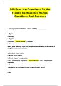 100 Practice Questions for the Florida Contractors Manual Questions And Answers
