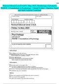 Pearson Edexcel Level 3 GCE -May 2025 -Pyschology &lpar;Advanced&rpar; PAPER 1&colon; Foundations in Psychology - Global Politics - Question Paperand Mark Scheme Combined