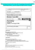 Pearson Edexcel Level 3 GCE -May 2025 -Pyschology &lpar;Advanced&rpar; PAPER 3&colon; Psychological Skills - Question Paper and Mark Scheme Combined
