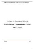 Test Bank for Essentials of MIS&comma; 14th Edition&comma; Kenneth C&period; Laudon Jane P&period; Laudon&period; All 12 Chapters