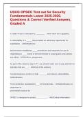 USCG OPSEC Test out for Security Fundamentals Latest 2025-2026&period; Questions & Correct Verified Answers&period; Graded A