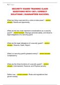 SECURITY GUARD TRAINING CLASS  QUESTIONS WITH 100&percnt; CORRECT  SOLUTIONS &vert; GUARANTEED SUCCESS&period;