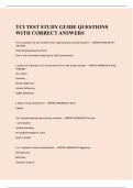 TCI TEST STUDY GUIDE QUESTIONS  WITH CORRECT ANSWERS 
