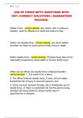 USE OF FORCE MPTC QUESTIONS WITH  100&percnt; CORRECT SOLUTIONS &vert; GUARANTEED  SUCCESS&period; 