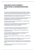 MASTERY EXAM CORRECT QUESTIONS & ANSWERS&lpar;GRADED A&plus;&rpar;