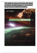 TEST BANK For Inquiry into Physics 8th Edition by Ostdiek&comma; Verified Chapter 1 - 12&comma; All Chapters &comma;Complete Newest Version