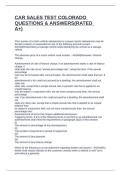 CAR SALES TEST COLORADO QUESTIONS & ANSWERS&lpar;RATED A&plus;&rpar;