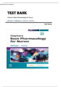 Test Bank for Clayton&rsquo;s Basic Pharmacology for Nurses 20th Edition by Michelle J&period; Willihnganz &vert;ISBN&colon; 9780443126994 Guide A&plus;