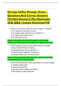Georgia Utility Manager Exam  Questions And Correct Answers  &lpar;Verified Answers&rpar; Plus Rationales  2026 Q&A &vert; Instant Download Pdf