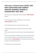 CVA Level 1 Practice Exam LATEST 2025  WITH QUESTIONS AND CORRECT  VERIFIED ANSWERS GRADED A&plus;  GUARANTEED 100&percnt; PASS 