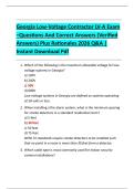 Georgia Low-Voltage Contractor LV-A Exam &ndash;Questions And Correct Answers &lpar;Verified  Answers&rpar; Plus Rationales 2026 Q&A &vert;  Instant Download Pdf