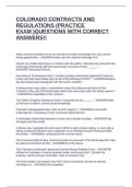 COLORADO CONTRACTS AND REGULATIONS &lpar;PRACTICE EXAM &rpar;QUESTIONS WITH CORRECT ANSWERS&excl;&excl;