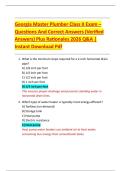 Georgia Master Plumber Class II Exam  Questions And Correct Answers &lpar;Verified  Answers&rpar; Plus Rationales 2026 Q&A &vert;  Instant Download Pdf