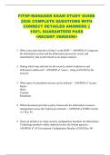 FITSP-MANAGER EXAM STUDY GUIDE  2026 COMPLETE QUESTIONS WITH  CORRECT DETAILED ANSWERS &vert;&vert;  100&percnt; GUARANTEED PASS  <RECENT VERSION> 