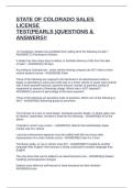 STATE OF COLORADO SALES LICENSE TEST&lpar;PEARLS &rpar;QUESTIONS & ANSWERS&excl;&excl;