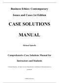 Case Solutions Manual &mdash; Business Ethics&colon; Contemporary Issues and Cases&comma; 1st Edition &mdash; Richard A&period; Spinello &mdash; ISBN 9781506368047 &mdash; Latest Update 2025&sol;2026 &mdash; &lpar;All Case Studies Covered 5&ndash;15&rpar;