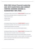 WGU D023 School Financial Leadership  2025 WITH QUESTIONS AND CORRECT  VERIFIED ANSWERS GRADED A&plus;  GUARANTEED 100&percnt; PASS