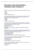 MASTERY EXAM QUESTIONS & ANSWERS 100&percnt; CORRECT&excl;&excl; 