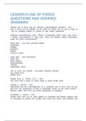 LESSON 6 USE OF FORCE QUESTIONS AND VERIFIED ANSWERS