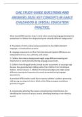 OAE STUDY GUIDE QUESTIONS AND ANSWERS 2025&colon; KEY CONCEPTS IN EARLY CHILDHOOD & SPECIAL EDUCATION PRACTICE&period;