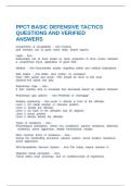 PPCT BASIC DEFENSIVE TACTICS QUESTIONS AND VERIFIED ANSWERS