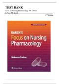 Test Bank for Focus on Nursing Pharmacology 9th Edition by Amy M&period; Karch &vert; Complete PDF with answers and Rationales