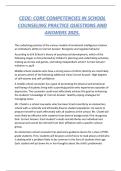 CEOE&colon; CORE COMPETENCIES IN SCHOOL COUNSELING PRACTICE QUESTIONS AND ANSWERS 2025&period;