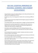 003 OAE&colon; ESSENTIAL PRINCIPLES OF TEACHING&comma; LEARNING&comma; AND STUDENT DEVELOPMENT&period;