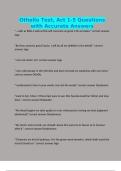Othello Test&comma; Act 1-5 Questions with Accurate Answers