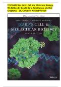 TEST BANK For Karp&rsquo;s Cell and Molecular Biology&comma; 9th Edition by Gerald Karp&comma; Janet Iwasa &vert; ISBN&colon;NO  9781119598244&vert; Verified Chapters 1 - 18&comma; Complete Newest Version
