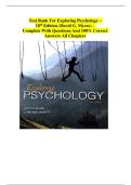 Exploring Psychology – 10th Edition (David G. Myers), Test Bank with Complete Answers