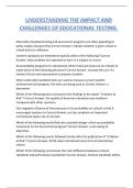 UNDERSTANDING THE IMPACT AND CHALLENGES OF EDUCATIONAL TESTING&period;