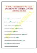 INDIANA COSMETOLOGY PSI EXAM QUESTIONS AND CORRECT ANSWERS VERIFIED 2025&sol;2026&period;