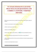 NY STATE INSURANCE LICENSE PRACTICE EXAM QUESTIONS AND CORRECT ANSWERS&period; VERIFIED 2025&sol;2026&period;