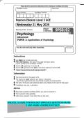 EDEXCEL A LEVEL PSYCHOLOGY &lpar;9PS0&sol;02&rpar; QUESTION PAPER 2 AND MARK SCHEME JUNE 2025