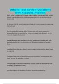 Othello Test Review Questions with Accurate Answers
