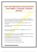 INSY 3305 MIDTERM EXAM QUESTIONS AND CORRECT ANSWERS&period; VERIFIED 2025&sol;2026&period;