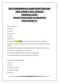 VATI FUNDAMENTALS EXAM&vert;QUESTIONS AND 100&percnt; CORRECT WELL DETAILED ANSWERS&vert;LATEST UPDATE&excl;&excl;&excl;2025&sol;2026&vert;GUARANTEED PASS&vert;GRADED A&plus;