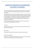 ESSENTIAL PRINCIPLES OF ELEMENTARY TEACHING & LEARNING&period;