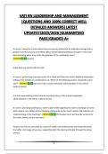 VATI RN LEADERSHIP AND MANAGEMENT &vert;QUESTIONS AND 100&percnt; CORRECT WELL DETAILED ANSWERS&vert;LATEST UPDATE&excl;&excl;&excl;2025&sol;2026&vert;GUARANTEED PASS&vert;GRADED A&plus;